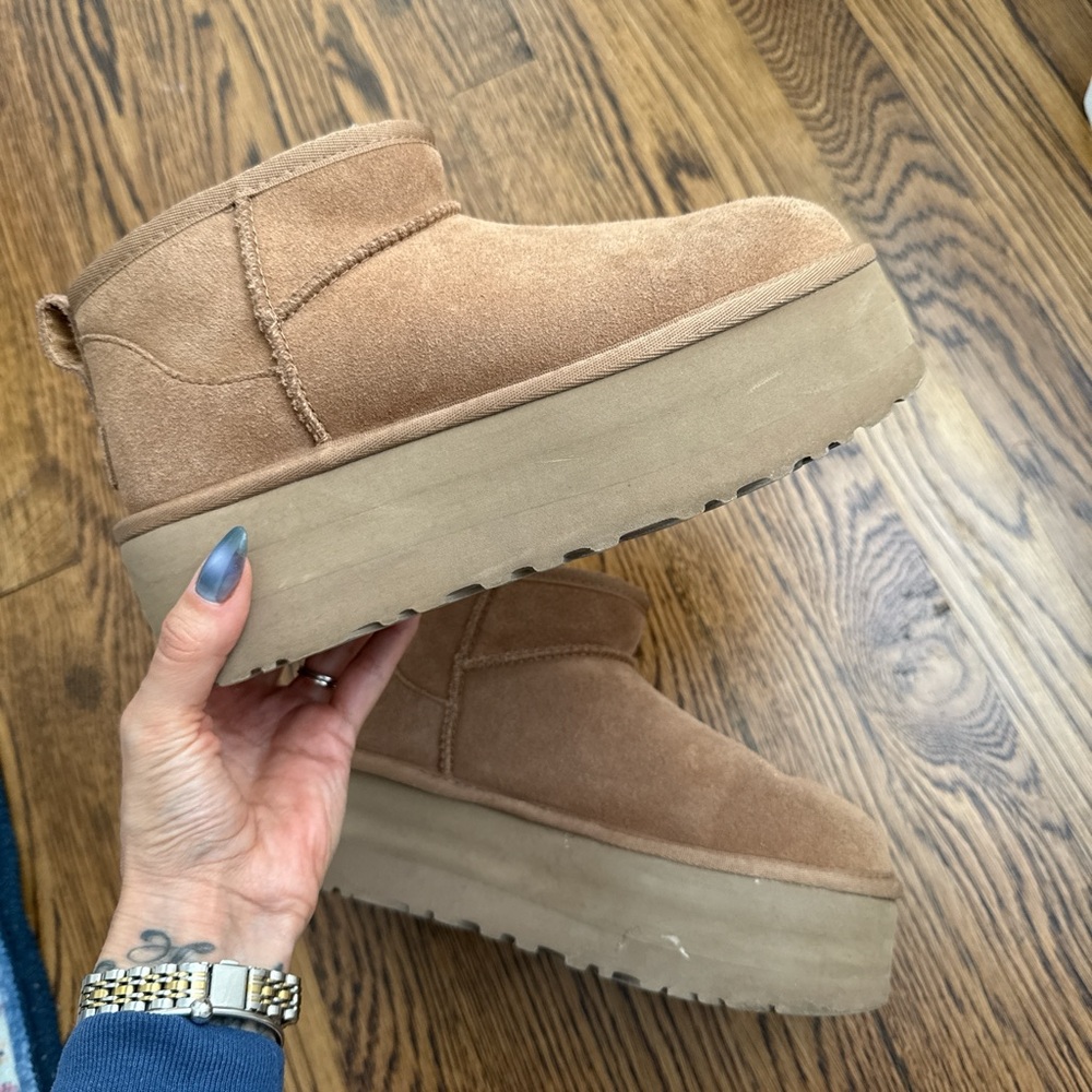 Women's Tan Platform Ankle Boots